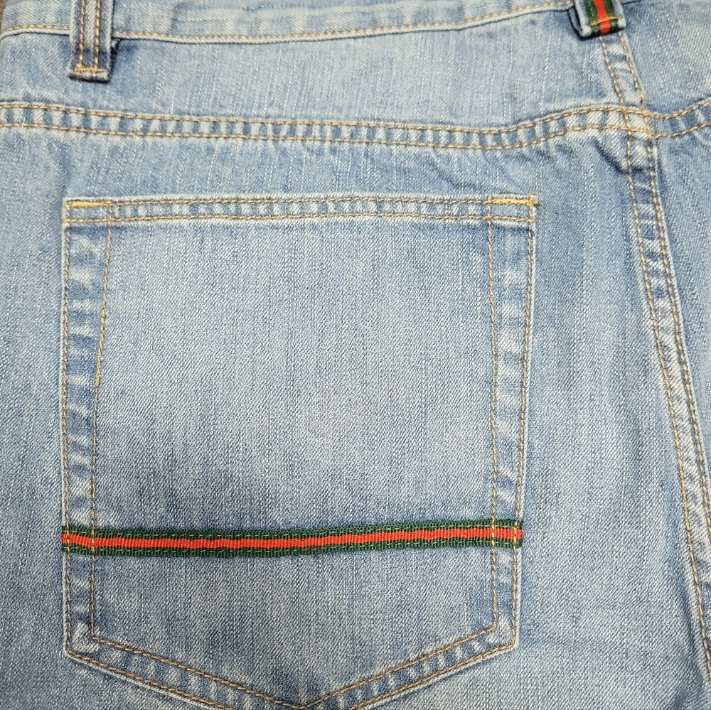 Mens Gucci Blue Denim Shorts Size 37-38 EUC - Picture 5 of 14